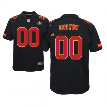 Herren Kansas City Chiefs Trikot  Personalisiert Nike Schwarz 2021 Super Bowl LV